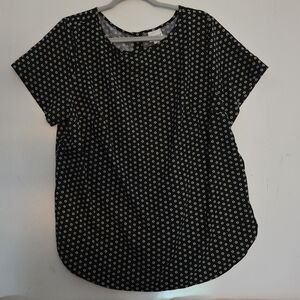 Ava & Viv Black and White Dolman Sleeve Blouse